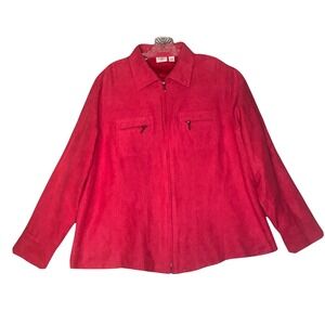 Cato Womens 18 / 20W Pink Shirt Jacket Shacket Front Zip